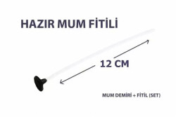Mum Fitili Hazır ÇıtÇıtlı 12 Cm 50 Adet Beyaz - 