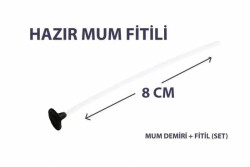 Mum Fitili Hazır ÇıtÇıtlı 8 Cm 50 Adet Beyaz - 