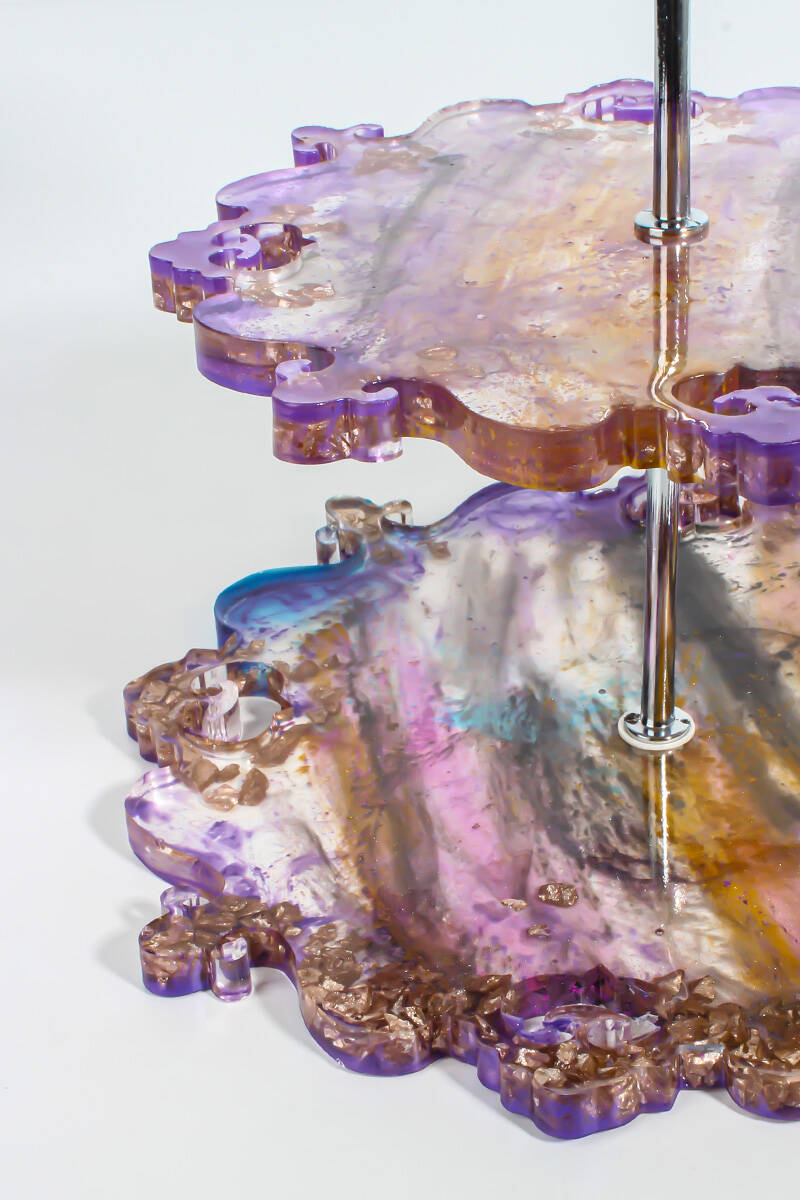 Çini Desen Katlı Sunumluk Epoksi Silikon Kalıbı KHE362 - 5