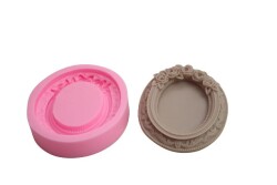 Oval Güllü Çerçeve Silikon Kalıbı ÇE-03 - 