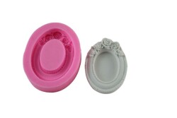 Oval Güllü Çerçeve Silikon Kalıbı ÇE-73 - 