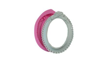 Oval Güllü Çerçeve Silikon Kalıbı ÇE-91 - 1