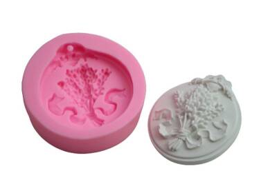 Oval Lavanta Detaylı Silikon Kalıbı KHGUL26 - 1