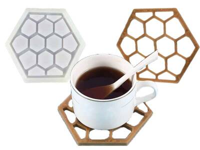 Petek Model Bardak Altlığı Epoksi Reçine Kalıbı KHE351 - 2