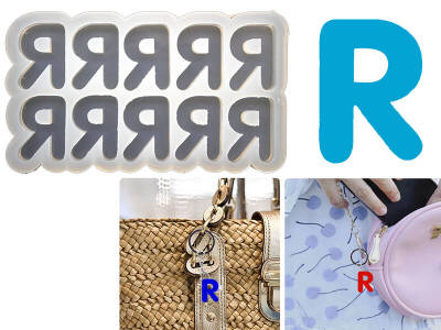 R Harfi 10'lu Bubble Alfabe Epoksi Reçine Kalıbı KHE751 - 1