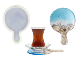 Raket Model Bardak Altlığı Epoksi Reçine Kalıbı KHE355 - 