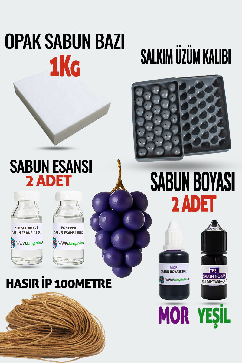 Salkım Üzüm Opak Sabun Bazı Sabun Yapım Seti - 