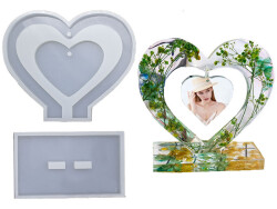 Sarkaç Kalp Fotoğraf Çerçevesi Epoksi Reçine Kalıbı KHE705 - 