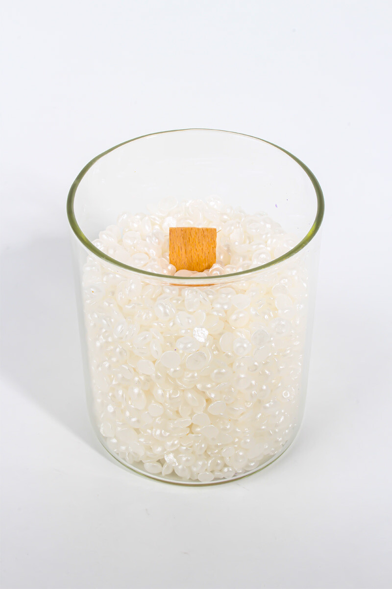 Sedef Beyaz Dekoratif İnci Mum 500GR - 2