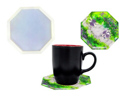 Sekizgen Bardak Altlığı Epoksi Reçine Kalıbı KHE348 - 