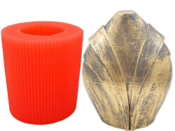 Şeritli Oval Silikon Mum Kalıbı KHM152 - 