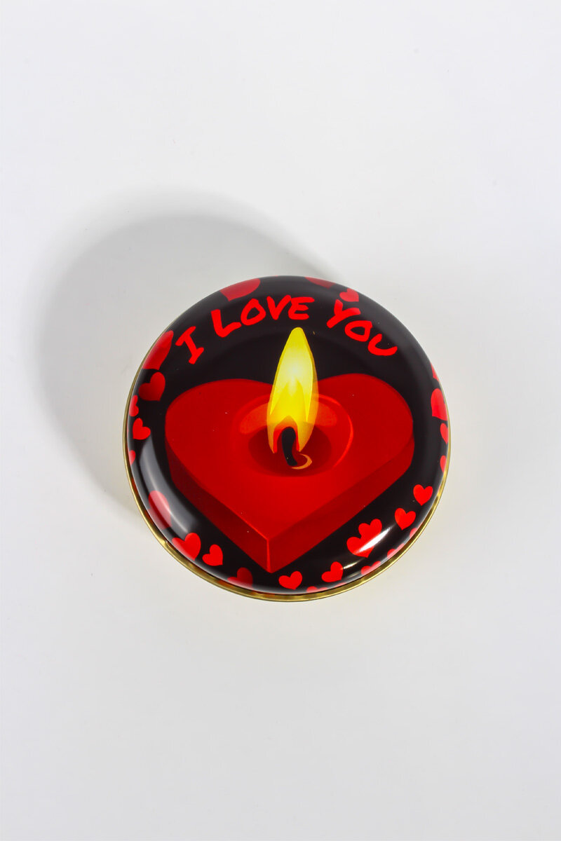 Sevgililer Günü Özel Metal Mum Kutusu 75CC 10 Adet KHSVGMK7 - 1