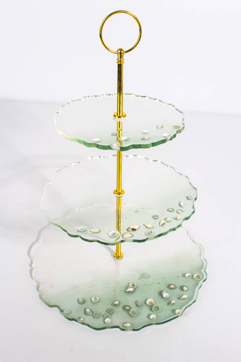 Tırtıklı Katlı Sunumluk Stand Epoksi Silikon Kalıbı KHE510 - 2