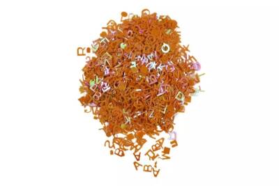 Turuncu Harf Desenli Epoksi Reçine Süsleme Aksesuarı 8 GR - 1