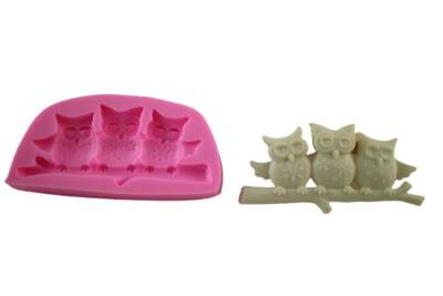 Üçlü Baykuş Silikon Kalıbı KHHA22 - 1