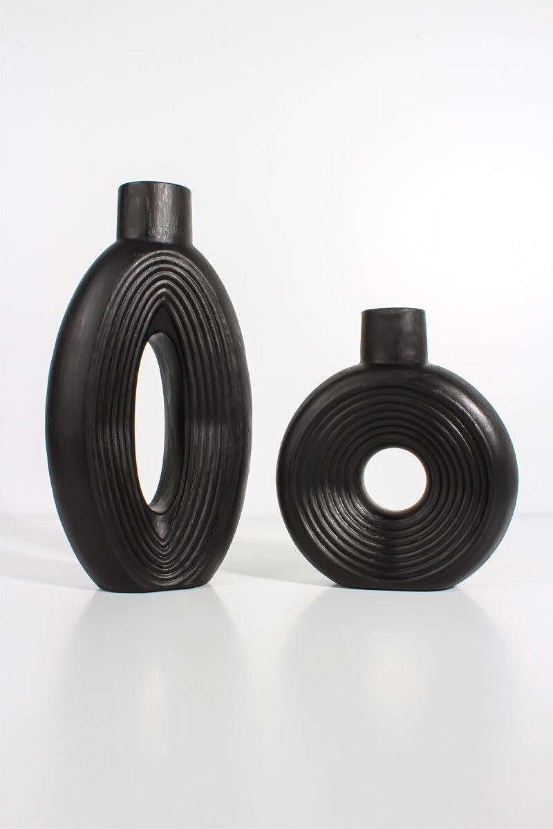 Vazo Dekoratif 2'li Set Beton Taş Tozu Silikon Kalıbı KHB140 - 