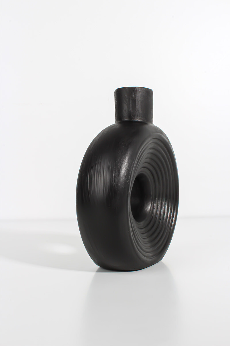 Vazo Yuvarlak Dekoratif Biblo Beton Taş Tozu Silikon Kalıbı KHB139 - 2