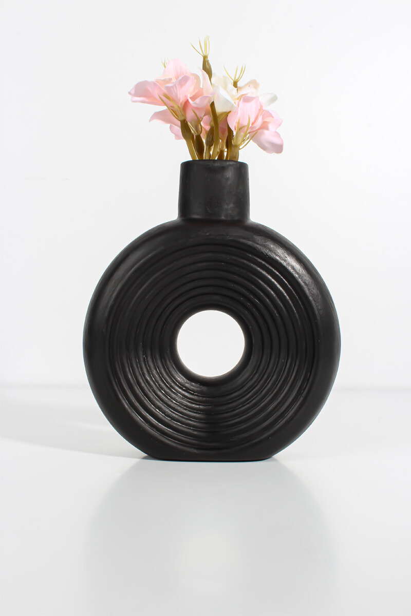 Vazo Yuvarlak Dekoratif Biblo Beton Taş Tozu Silikon Kalıbı KHB139 - 