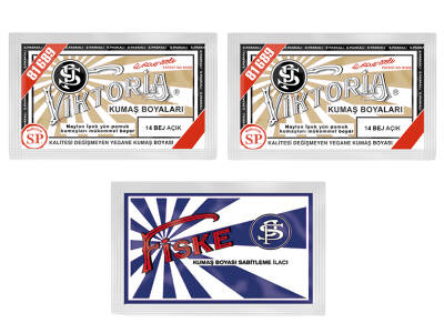 Viktoria Kumaş Boyası 14 Bej Renk 2 Adet + Fiske Sabitleme İlacı - 2