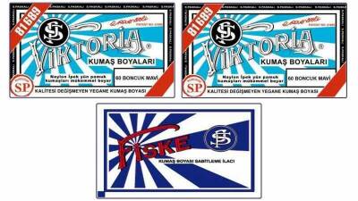 Viktoria Kumaş Boyası 60 Boncuk Mavi Renk 2 Adet + Fiske Sabitleme İlacı - 1