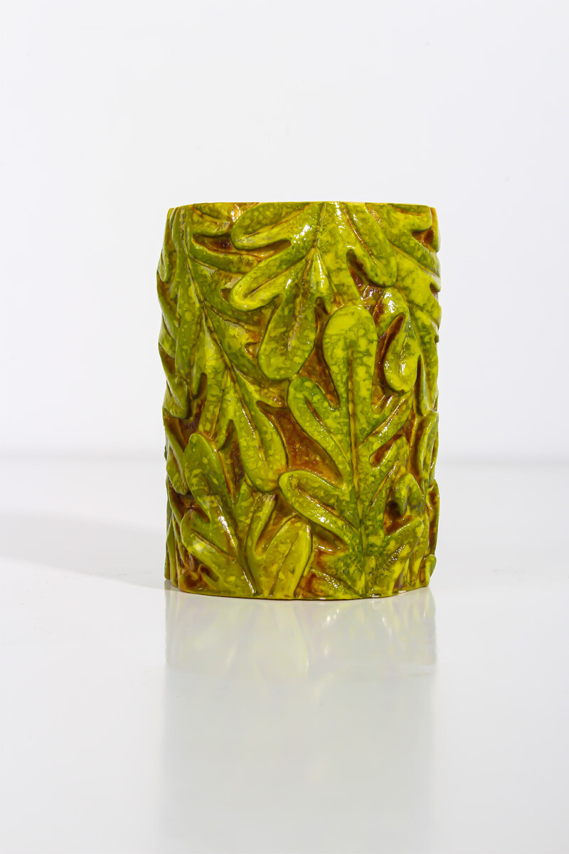 Yaprak Detaylı Silindir Silikon Mum Kalıbı KHM107 - 