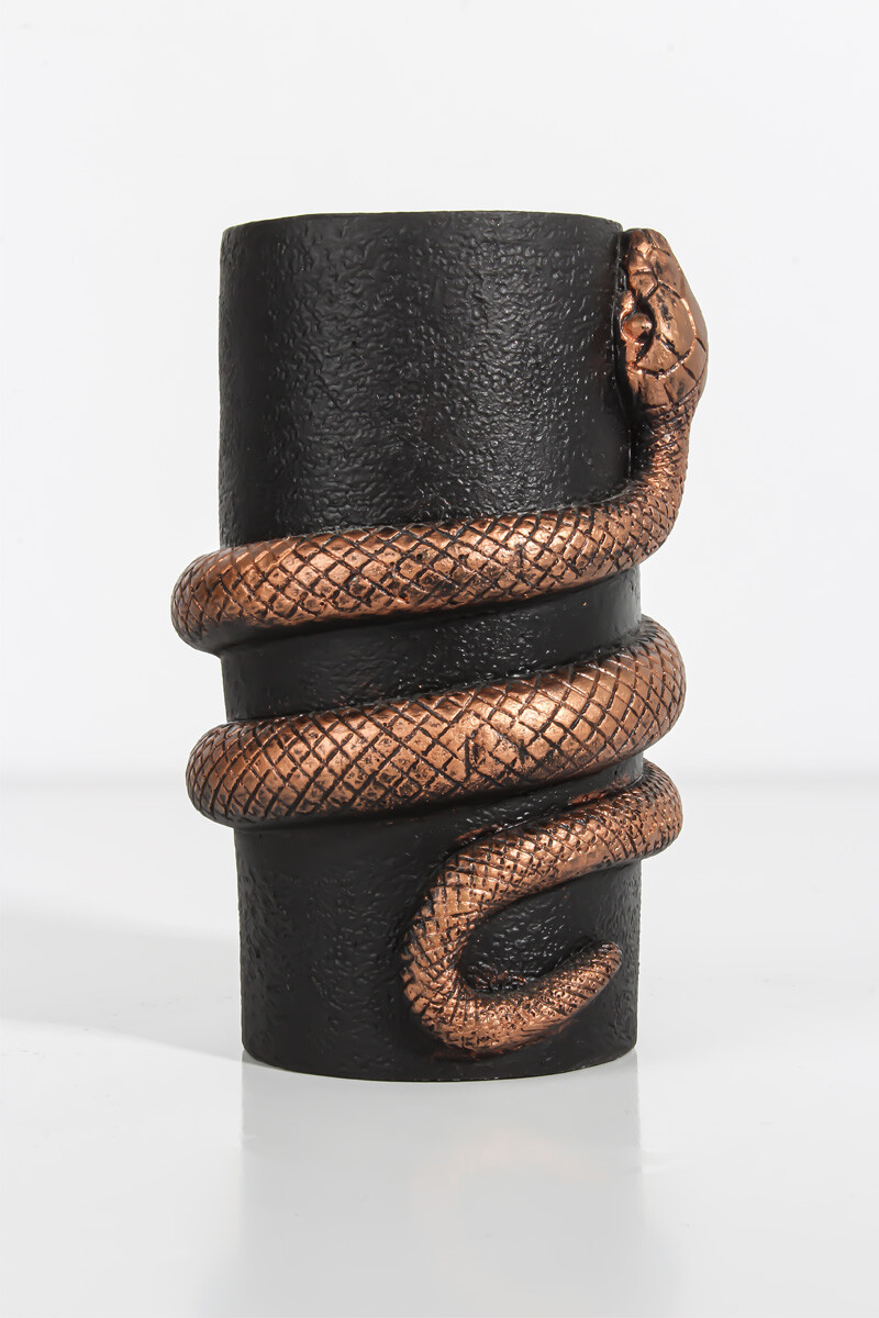 Yılan Detaylı Silindir Silikon Mum Kalıbı KHM11 - 2