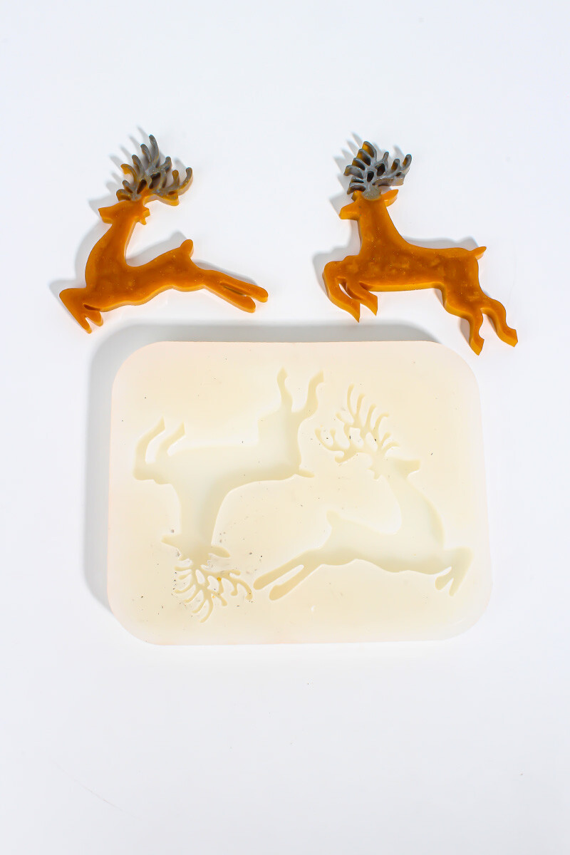 Yılbaşı Figürü Geyik Epoksi Silikon Kalıbı KHE1004 - 3