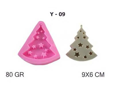 Yılbaşı Yıldızlı Çam Ağacı Silikon Kalıbı Y-09 - 1
