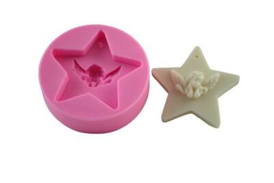 Yıldız Ortasında Melekli Silikon Kalıp KHME22 - 1
