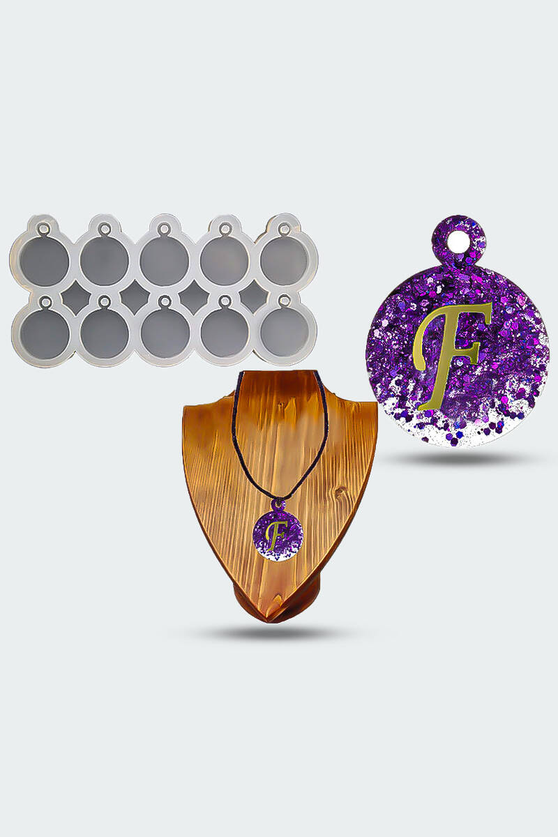 Yuvarlak Kolye ve Anahtarlık Ucu Epoksi Silikon Kalıbı 10 Parça KHE808 - 1