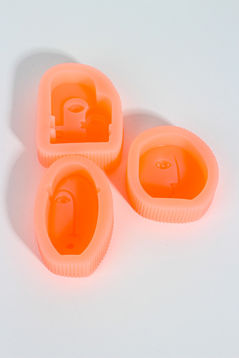 Yüz Detaylı Dekoratif Biblo Set Silikon Mum Kalıbı KHM2280 - 3