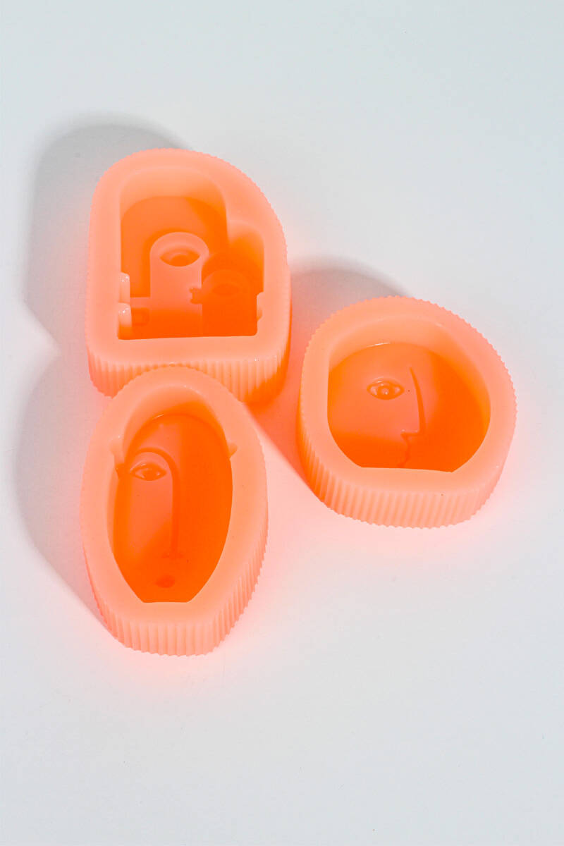 Yüz Detaylı Dekoratif Biblo Set Silikon Mum Kalıbı KHM2280 - 3