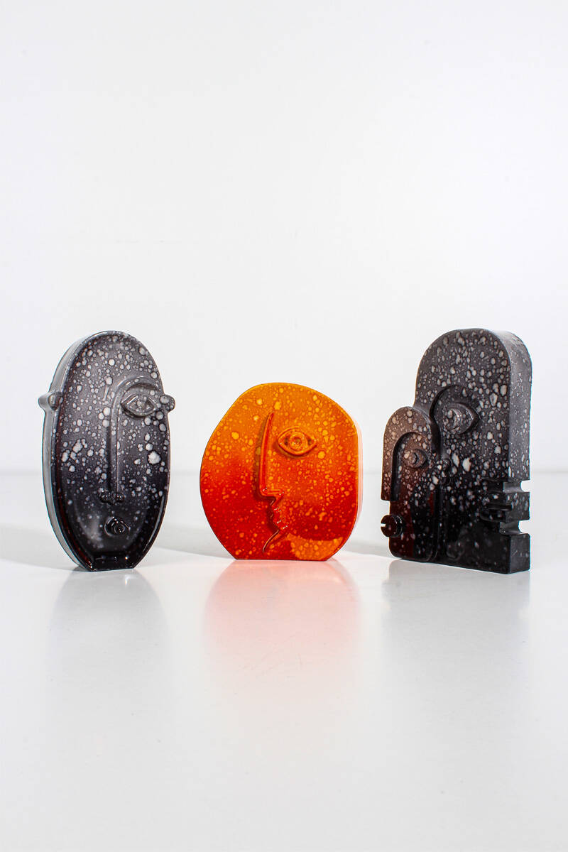 Yüz Detaylı Dekoratif Biblo Set Silikon Mum Kalıbı KHM2280 - 1